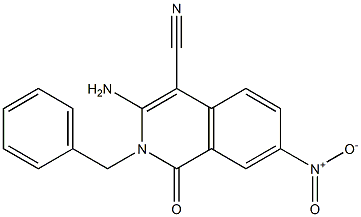 3-amino-2-benzyl-7-nitro-1-oxo-1,2-dihydroisoquinoline-4-carbonitrile Structure