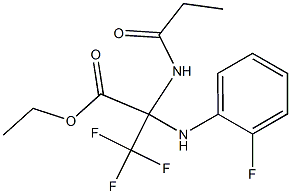 ethyl 3,3,3-trifluoro-2-(2-fluoroanilino)-2-(propionylamino)propanoate Structure