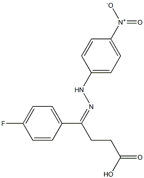 4-(4-fluorophenyl)-4-[2-(4-nitrophenyl)hydrazono]butanoic acid,,结构式