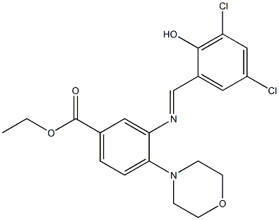 ethyl 3-[(3,5-dichloro-2-hydroxybenzylidene)amino]-4-morpholinobenzoate|