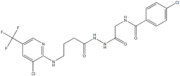  4-chloro-N-{2-[2-(4-{[3-chloro-5-(trifluoromethyl)-2-pyridinyl]amino}butanoyl)hydrazino]-2-oxoethyl}benzenecarboxamide