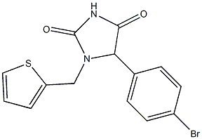 5-(4-bromophenyl)-1-(2-thienylmethyl)imidazolidine-2,4-dione 结构式