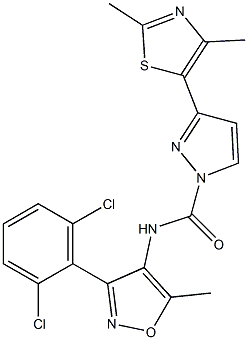  N1-[3-(2,6-dichlorophenyl)-5-methylisoxazol-4-yl]-3-(2,4-dimethyl-1,3-thiazol-5-yl)-1H-pyrazole-1-carboxamide