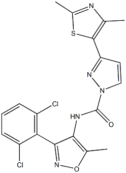 N1-[3-(2,6-dichlorophenyl)-5-methylisoxazol-4-yl]-3-(2,4-dimethyl-1,3-thiazol-5-yl)-1H-pyrazole-1-carboxamide|