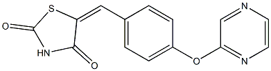 5-{(E)-[4-(2-pyrazinyloxy)phenyl]methylidene}-1,3-thiazolane-2,4-dione 结构式