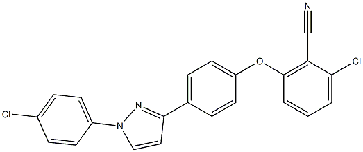 2-chloro-6-{4-[1-(4-chlorophenyl)-1H-pyrazol-3-yl]phenoxy}benzonitrile Structure