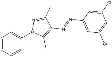 4-[2-(3,5-dichlorophenyl)diaz-1-enyl]-3,5-dimethyl-1-phenyl-1H-pyrazole,,结构式