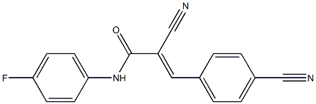 N1-(4-fluorophenyl)-2-cyano-3-(4-cyanophenyl)acrylamide,,结构式