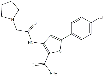  5-(4-chlorophenyl)-3-[(2-tetrahydro-1H-pyrrol-1-ylacetyl)amino]thiophene-2-carboxamide