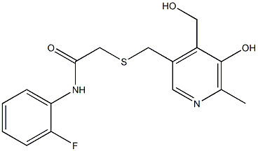 N1-(2-fluorophenyl)-2-({[5-hydroxy-4-(hydroxymethyl)-6-methyl-3-pyridyl]methyl}thio)acetamide Structure