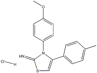 3-(4-methoxyphenyl)-4-(4-methylphenyl)-2,3-dihydro-1,3-thiazol-2-imine hydrochloride 结构式