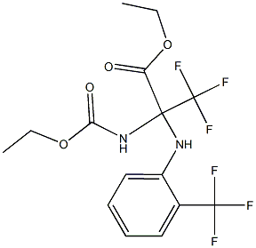 ethyl 2-[(ethoxycarbonyl)amino]-3,3,3-trifluoro-2-[2-(trifluoromethyl)anilino]propanoate Structure