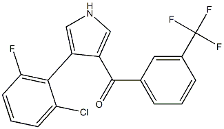 [4-(2-chloro-6-fluorophenyl)-1H-pyrrol-3-yl][3-(trifluoromethyl)phenyl]methanone,,结构式