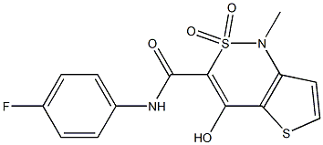 N-(4-fluorophenyl)-4-hydroxy-1-methyl-2,2-dioxo-1,2-dihydro-2lambda~6~-thieno[3,2-c][1,2]thiazine-3-carboxamide Structure