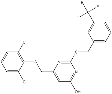 6-{[(2,6-dichlorophenyl)sulfanyl]methyl}-2-{[3-(trifluoromethyl)benzyl]sulfanyl}-4-pyrimidinol Structure