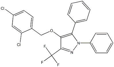 2,4-dichlorobenzyl 1,5-diphenyl-3-(trifluoromethyl)-1H-pyrazol-4-yl ether,,结构式