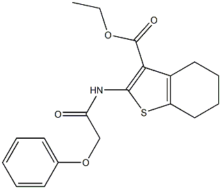 ethyl 2-[(2-phenoxyacetyl)amino]-4,5,6,7-tetrahydrobenzo[b]thiophene-3-carboxylate Struktur