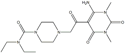 4-[2-(6-amino-1,3-dimethyl-2,4-dioxo-1,2,3,4-tetrahydro-5-pyrimidinyl)-2-oxoethyl]-N,N-diethyltetrahydro-1(2H)-pyrazinecarboxamide Structure