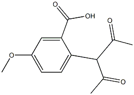 2-(1-acetyl-2-oxopropyl)-5-methoxybenzoic acid 化学構造式