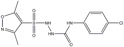 N1-(4-chlorophenyl)-2-[(3,5-dimethylisoxazol-4-yl)sulfonyl]hydrazine-1-carboxamide 结构式