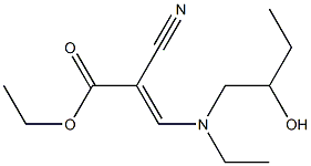 ethyl 2-cyano-3-[ethyl(2-hydroxybutyl)amino]acrylate 化学構造式