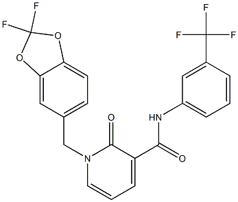 1-[(2,2-difluoro-1,3-benzodioxol-5-yl)methyl]-2-oxo-N-[3-(trifluoromethyl)phenyl]-1,2-dihydro-3-pyridinecarboxamide Structure