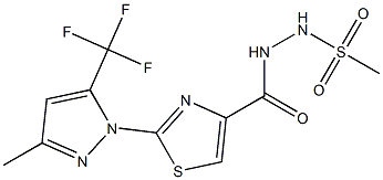 N'-({2-[3-methyl-5-(trifluoromethyl)-1H-pyrazol-1-yl]-1,3-thiazol-4-yl}carbonyl)methanesulfonohydrazide,,结构式