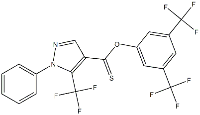 3,5-di(trifluoromethyl)phenyl 1-phenyl-5-(trifluoromethyl)-1H-pyrazole-4-carbothioate|