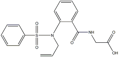 2-({2-[allyl(phenylsulfonyl)amino]benzoyl}amino)acetic acid 化学構造式