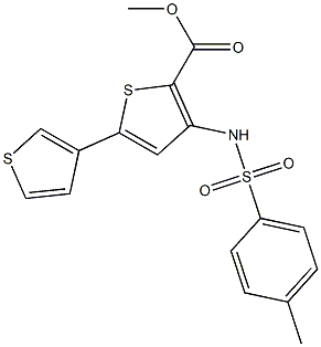 methyl 3-{[(4-methylphenyl)sulfonyl]amino}-5-(3-thienyl)thiophene-2-carboxylate Structure