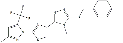 4-fluorobenzyl 4-methyl-5-{2-[3-methyl-5-(trifluoromethyl)-1H-pyrazol-1-yl]-1,3-thiazol-4-yl}-4H-1,2,4-triazol-3-yl sulfide