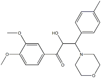 1-(3,4-dimethoxyphenyl)-2-hydroxy-3-(4-methylphenyl)-3-morpholino-1-propanone Structure