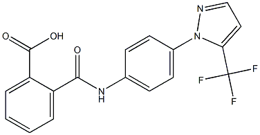 2-({4-[5-(trifluoromethyl)-1H-pyrazol-1-yl]anilino}carbonyl)benzoic acid 化学構造式