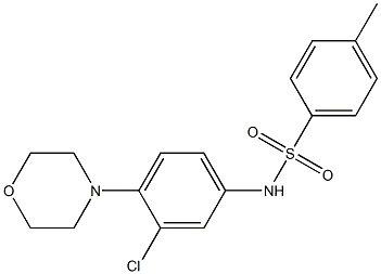 N1-(3-chloro-4-morpholinophenyl)-4-methylbenzene-1-sulfonamide,,结构式