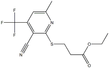 ethyl 3-{[3-cyano-6-methyl-4-(trifluoromethyl)-2-pyridinyl]sulfanyl}propanoate Structure