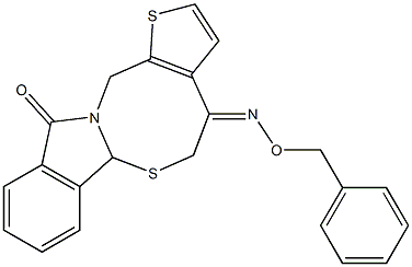 5H-thieno[2',3':5,6][1,3]thiazocino[2,3-a]isoindole-4,11(6aH,13H)-dione 4-(O-benzyloxime),,结构式