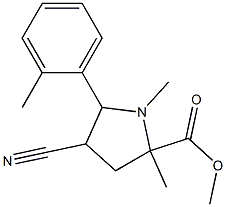 methyl 4-cyano-1,2-dimethyl-5-(2-methylphenyl)-2-pyrrolidinecarboxylate 结构式