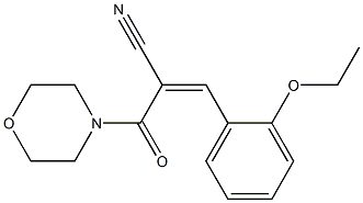 3-(2-ethoxyphenyl)-2-(morpholinocarbonyl)acrylonitrile 化学構造式