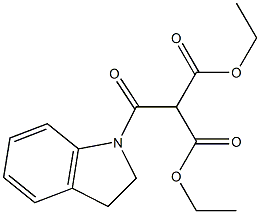 diethyl 2-(2,3-dihydro-1H-indol-1-ylcarbonyl)malonate,,结构式