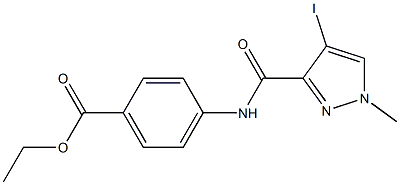 ethyl 4-{[(4-iodo-1-methyl-1H-pyrazol-3-yl)carbonyl]amino}benzenecarboxylate Struktur