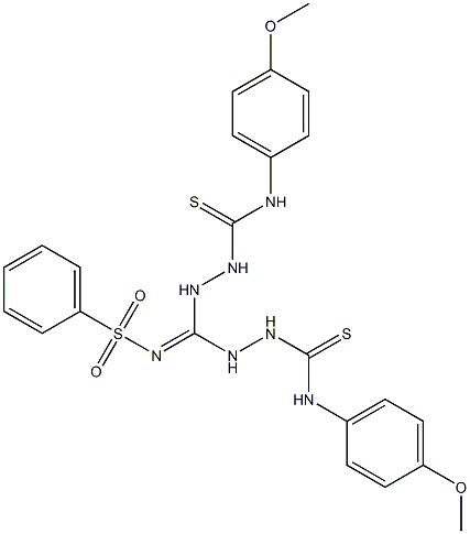 N1-(4-methoxyphenyl)-2-{{2-[(4-methoxyanilino)carbothioyl]hydrazino}[(phenylsulfonyl)imino]methyl}hydrazine-1-carbothioamide Structure