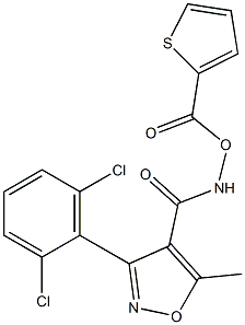 3-(2,6-dichlorophenyl)-5-methyl-N-[(2-thienylcarbonyl)oxy]isoxazole-4-carboxamide Structure