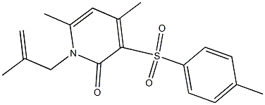 4,6-dimethyl-3-[(4-methylphenyl)sulfonyl]-1-(2-methyl-2-propenyl)-2(1H)-pyridinone,,结构式