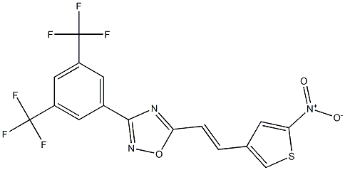 3-[3,5-di(trifluoromethyl)phenyl]-5-[2-(5-nitro-3-thienyl)vinyl]-1,2,4-oxadiazole Structure