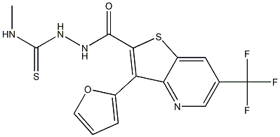 2-{[3-(2-furyl)-6-(trifluoromethyl)thieno[3,2-b]pyridin-2-yl]carbonyl}-N-methyl-1-hydrazinecarbothioamide 化学構造式