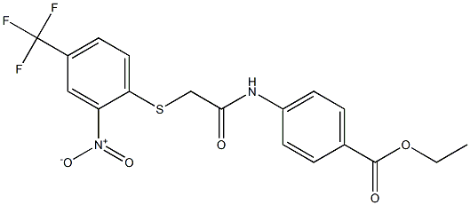 ethyl 4-[(2-{[2-nitro-4-(trifluoromethyl)phenyl]thio}acetyl)amino]benzoate Struktur