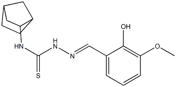 N1-bicyclo[2.2.1]hept-2-yl-2-(2-hydroxy-3-methoxybenzylidene)hydrazine-1-carbothioamide,,结构式