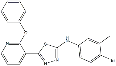 N2-(4-bromo-3-methylphenyl)-5-(2-phenoxy-3-pyridyl)-1,3,4-thiadiazol-2-amine 化学構造式