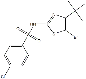 N1-[5-bromo-4-(tert-butyl)-1,3-thiazol-2-yl]-4-chlorobenzene-1-sulfonamide Struktur