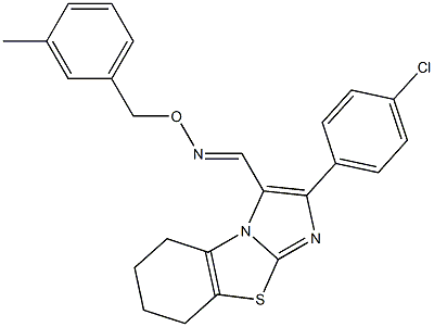 2-(4-chlorophenyl)-5,6,7,8-tetrahydroimidazo[2,1-b][1,3]benzothiazole-3-carbaldehyde O-(3-methylbenzyl)oxime 结构式